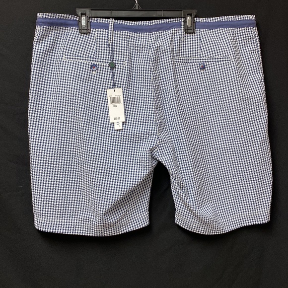 New Paisley & Gray Men’s Navy blue Checkered shorts w Drawstring Size 42W - Picture 2 of 7